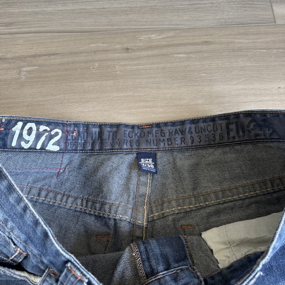 VTG Ecko UNLTD Shorts Mens 36 Blue Denim Baggy Wide Leg Jean Jorts‎ Skater Y2K - Picture 7 of 13